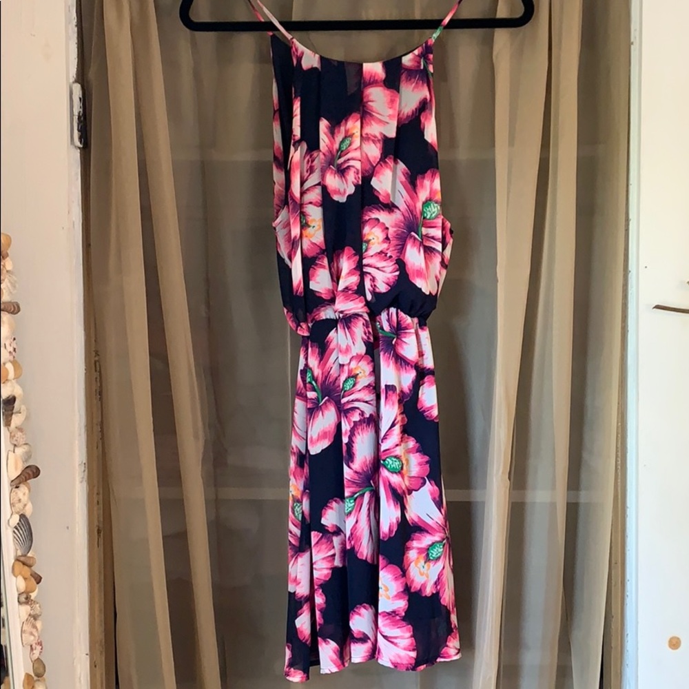 “Beach Royal” Tropical Spaghetti Strap Dress